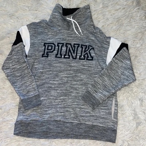 Victoria's Secret PINK Black and White Sweatshirt Size L - Picture 1 of 4